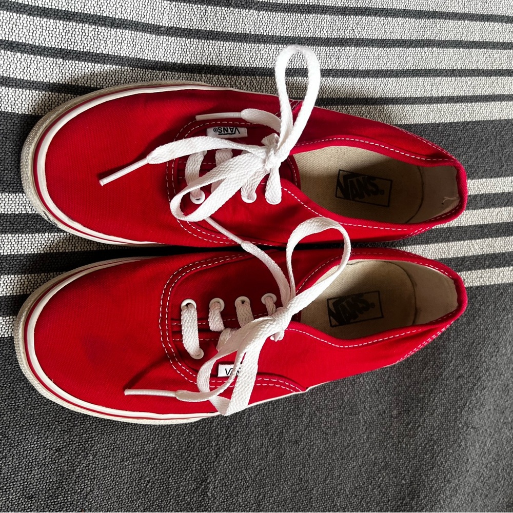 Vans Red Canvas Sneakers